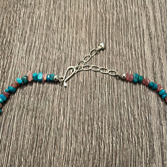 Pink and turquoise stone necklace - Picture 7 of 9